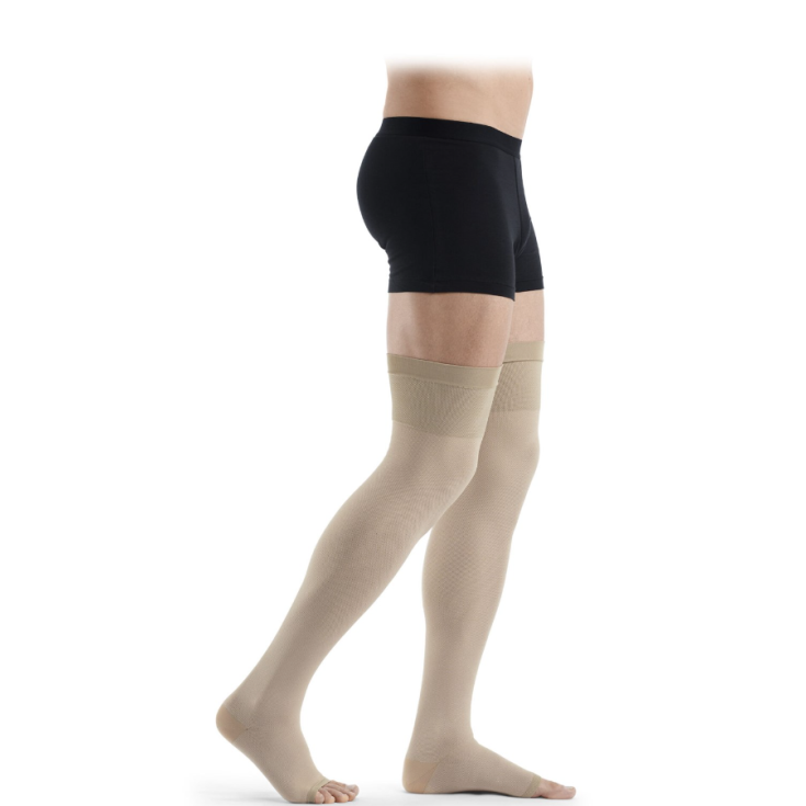 Collant Mezza Coscia 504 Corto Su Misura Punta Aperta Beige S Sigvaris 1 Pezzo