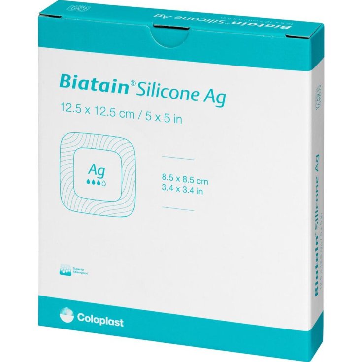 Biatain Silicone Ag 12,5x12,5cm Coloplast 5 Pezzi