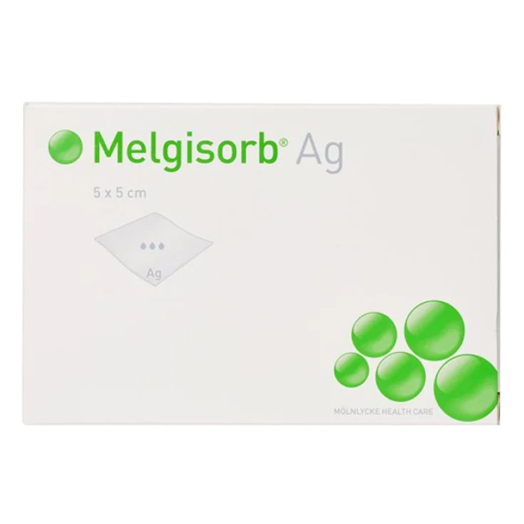 Melgisorb&reg; Ag Medicazione 5x5cm MOLNLYCKE HEALTH CARE 10 Pezzi