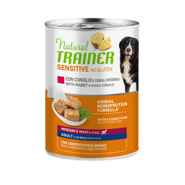 Sensitive No Gluten Medium&Maxi Coniglio Natural Trainer 400g
