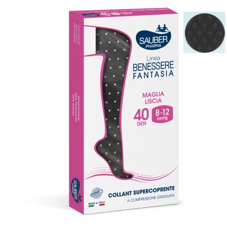 Collant Supercoprente 40 Rombi Nero Tg.2&nbsp;Sauber
