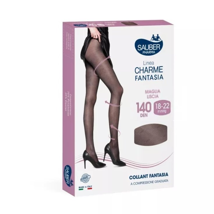 Collant 140 Charme Rombi Pois&nbsp;Nero&nbsp;Tg.4&nbsp;Sauber