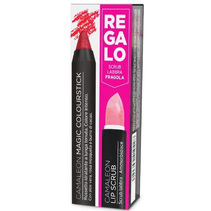 Magic Colourstick Rosso + Lip Scrub Fragola CAMALEON