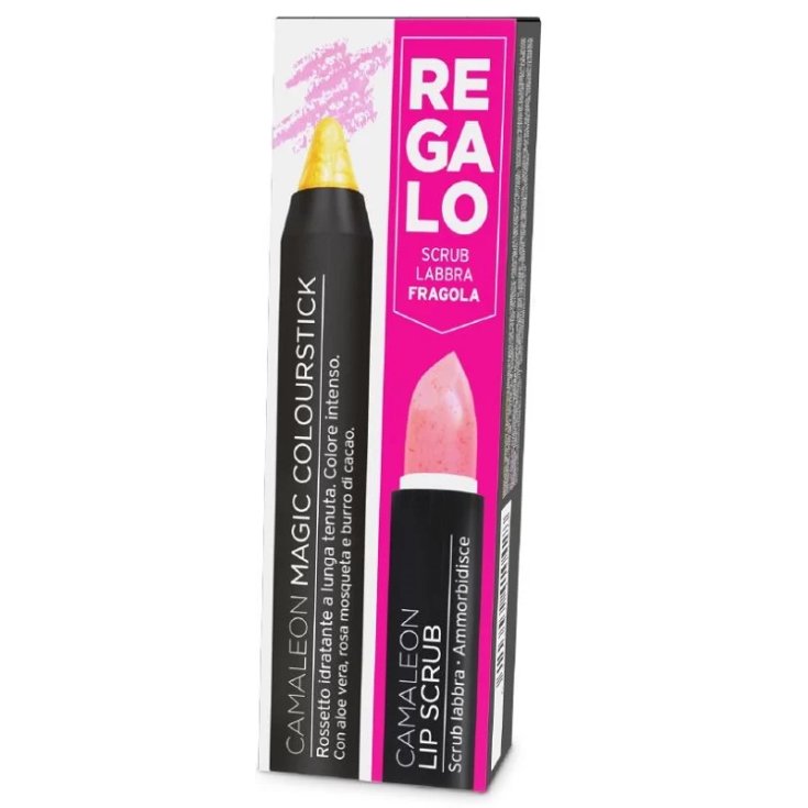 Magic Colourstick Giallo + Lip Scrub Fragola CAMALEON