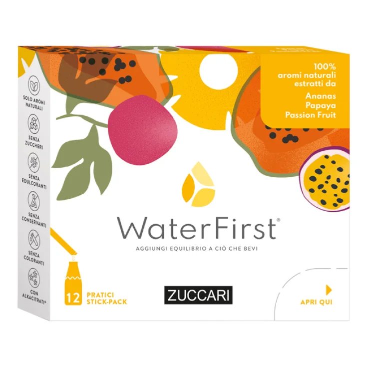 WaterFirst&reg; Ananas, Papaya, Passion Fruit ZUCCARI 12 Stick