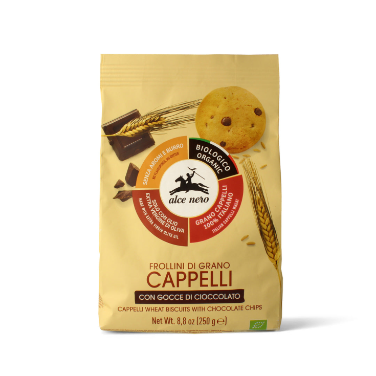 Frollini di grano Cappelli con Gocce di Cioccolato Alce Nero 250g