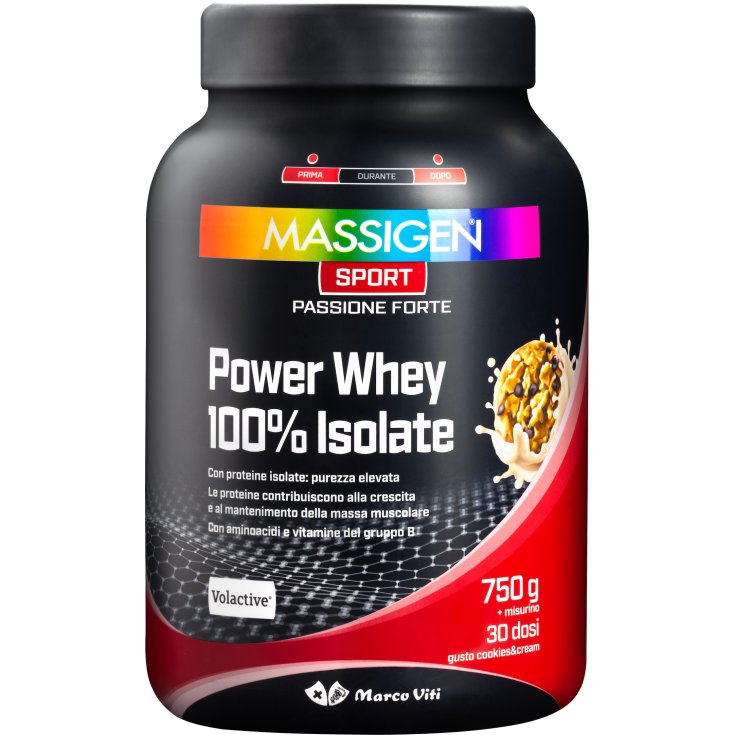 Power Whey 100% Isolate Cookies&Cream Massigen Sport 750g