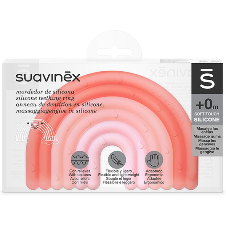 Anello Dentizione Step 1 +0Mesi Arcobaleno Rosa Suavinex