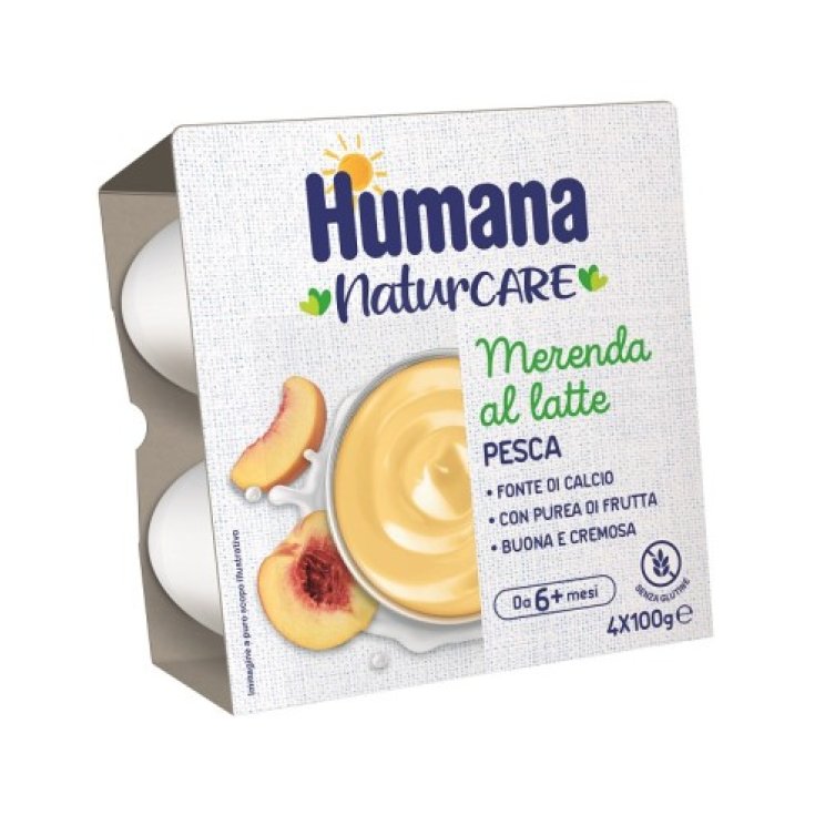 Merenda al Latte Gusto Pesca&nbsp;NaturCARE&nbsp;Humana 4x100g