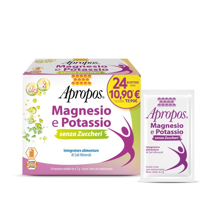 Magnesio e Potassio Senza Zuccheri&nbsp;Apropos 24 Bustine