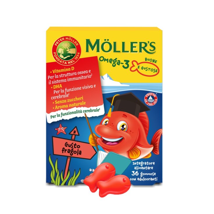 Omega-3 Jelly Fish Gusto Fragola&nbsp;M&ouml;ller&rsquo;s 36 Gommose