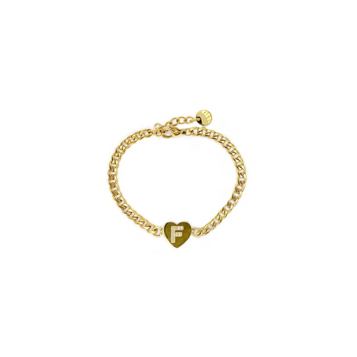 Bracciale&nbsp;Lettera F&nbsp;Catena Oro Linea ABC MyLovly