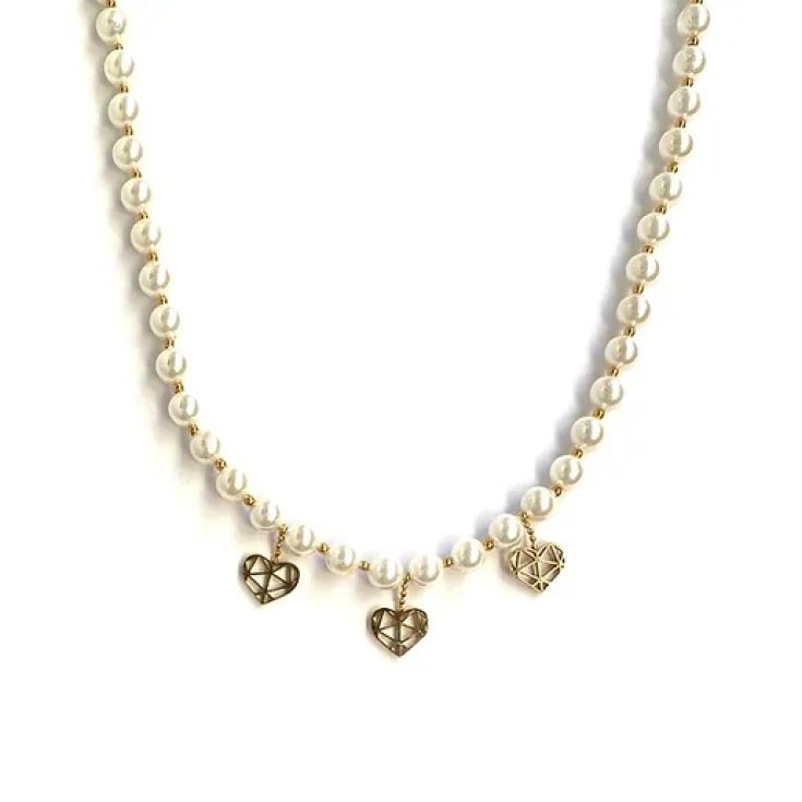 Collana Perle e&nbsp;Cuori&nbsp;Oro Collezione Sisters MyLovly