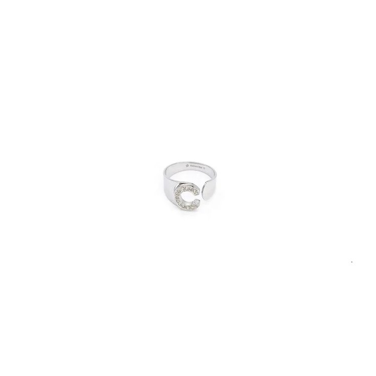 Anello Lettera C Argento Strass&nbsp;Linea ABC MyLovly