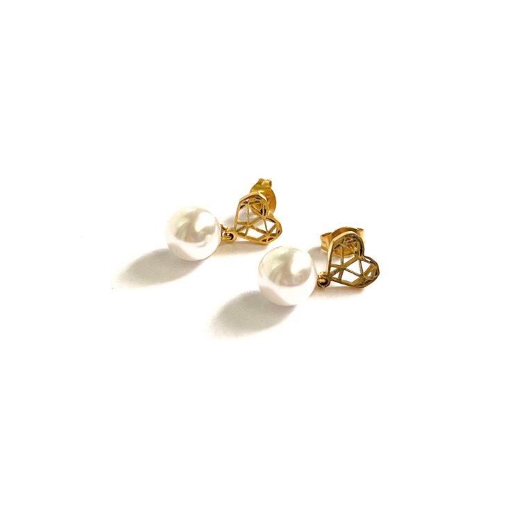 Orecchini Cuore Perla Oro MyLovly