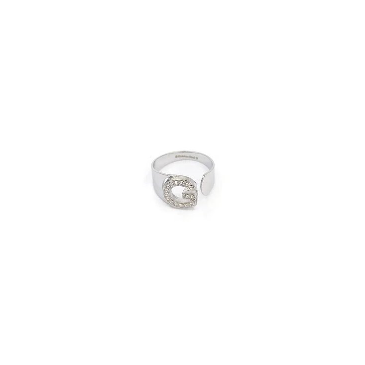 Anello Lettera G&nbsp;Argento Strass Linea ABC MyLovly