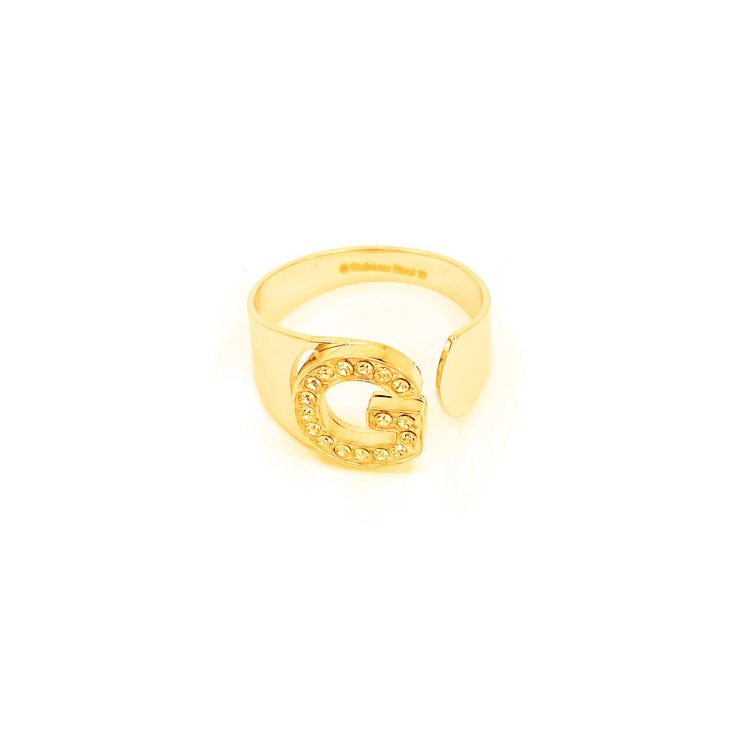 Anello Lettera G&nbsp;Oro Strass&nbsp;Linea ABC MyLovly
