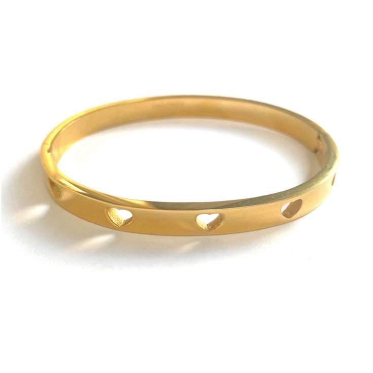 Bracciale Rigido Cuori Vuoti&nbsp;Oro Collezione Sisters MyLovly