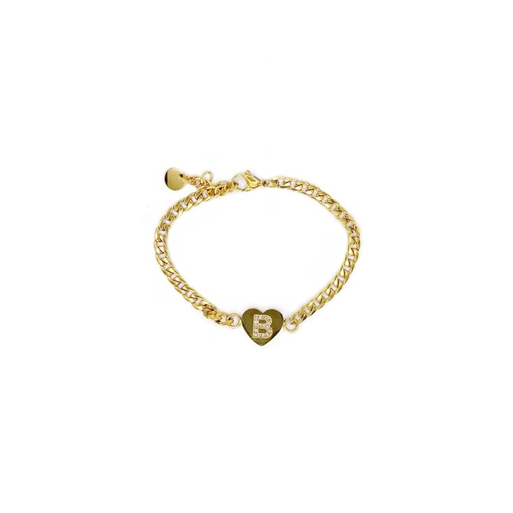 Bracciale&nbsp;Lettera B&nbsp;Catena Oro Linea ABC MyLovly