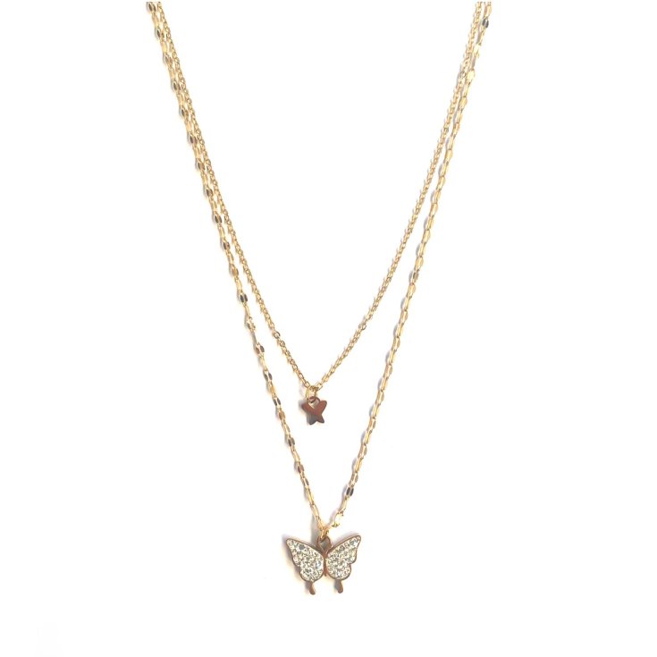Collana Doppia Farfalla&nbsp;Oro MyLovly
