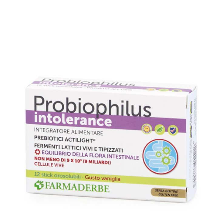 Probiophilus Intolerance Farmaderbe 12 Stick Orosolubili
