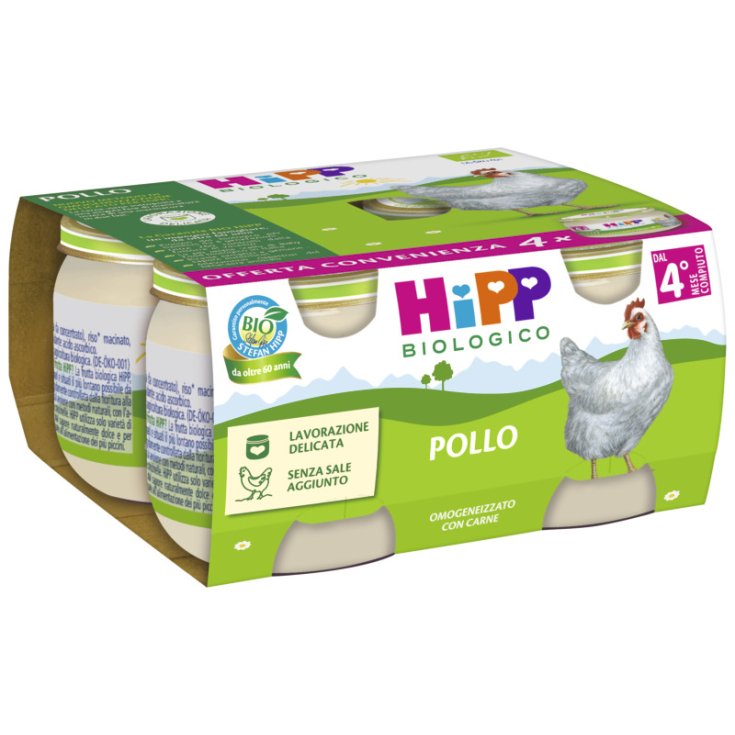 Omogeneizzato Pollo&nbsp;Biologico HiPP 4X80g
