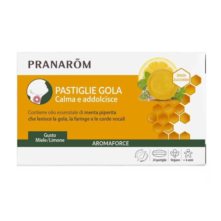 Pastiglie Gola&nbsp;Miele/Limone Senza Zucchero&nbsp;PRANAR&Otilde;M 24 Pastiglie