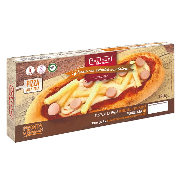 Pizza Alla Pala Con Wurstel E Patatine Delizie Libere&reg; 180g