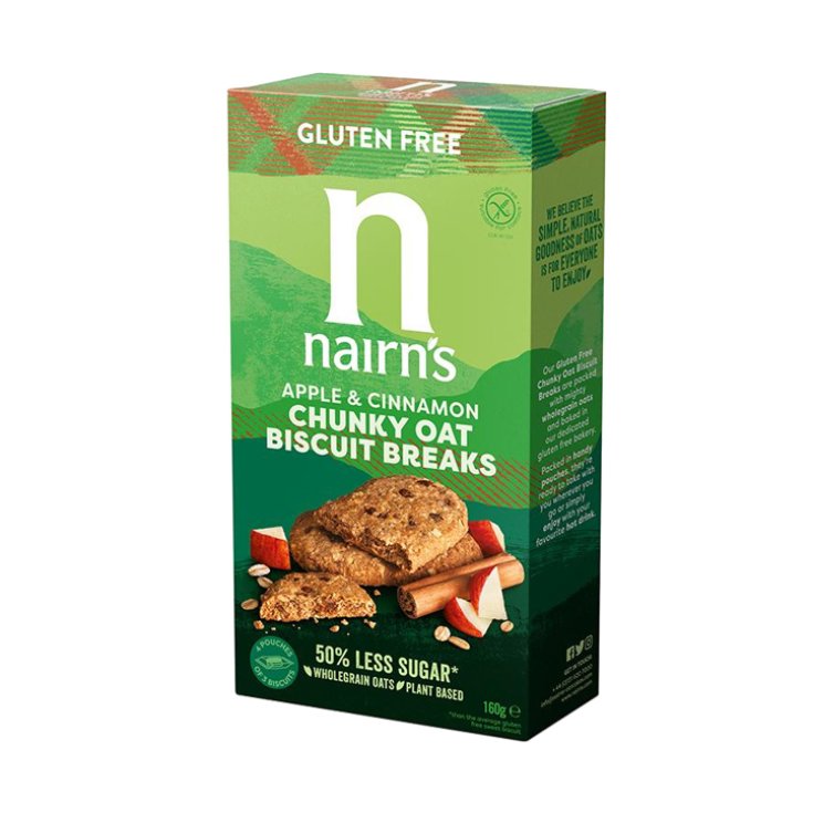 Biscotti Avena Integrale Mela e Cannella Nairn&rsquo;s 160g