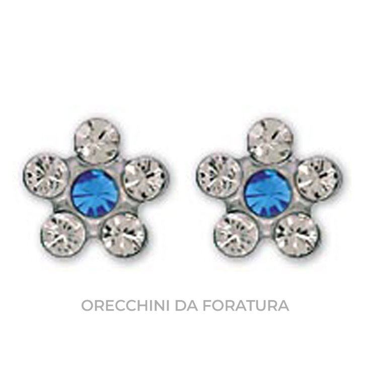 Orecchini da Foratura 119 Fiore Crystal Zaffiro 5mm&nbsp;Inverness