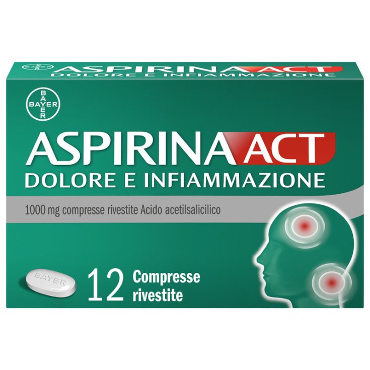AspirinaACT Dolore e Infiammazione - 1000mg BAYER 12 Compresse