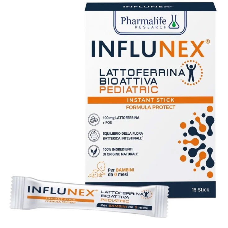 Influnex Lattoferrina Bioattiva Pediatric Pharmalife 15 Stick Influnex Lattoferrina Bioattiva Pediatric Pharmalife 15 Stick