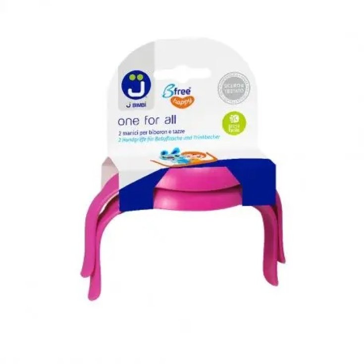Manici per Biberon e&nbsp;Tazze Rosa One For All J Bimbi 2 Pezzi