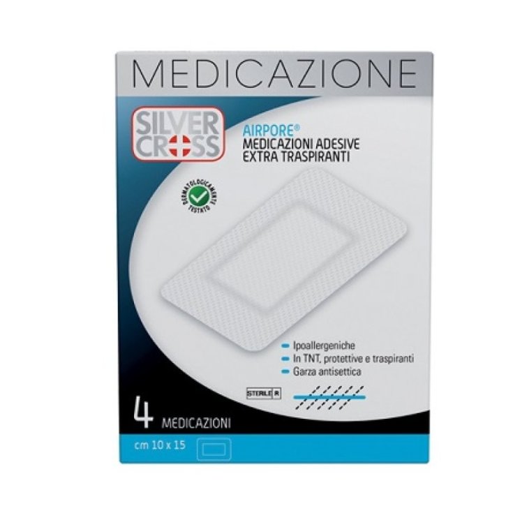 Medicazione Airpore 10 x 15cm&nbsp;Silver Cross 4 Pezzi