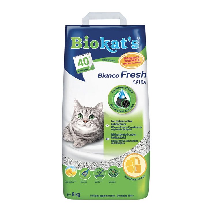 Biokat's Lettiera Agglomerante Bianco Fresh Extra 8Kg
