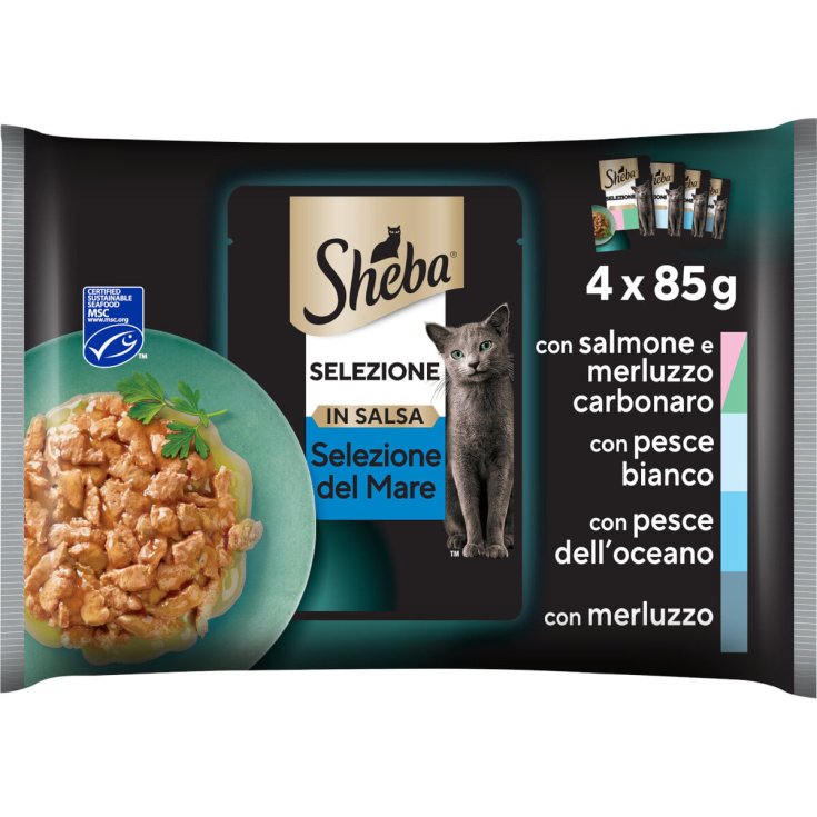 Selezione Cat in Salsa Selezione del Mare Sheba Busta Multipack 4x85g