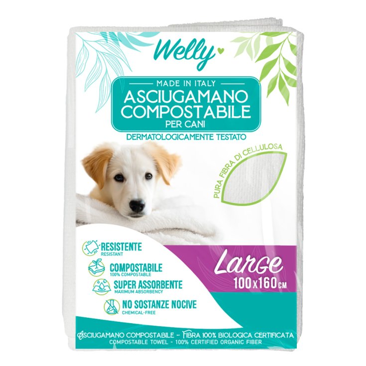 Welly&trade; Asciugamano Compostabile L 3 Pezzi