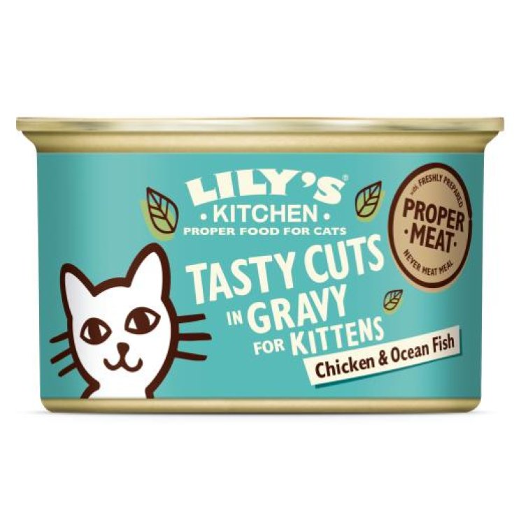 Chicken & Ocean Fish Tasty Cuts in Gravy for Kittens Lily's Kitchen 85g