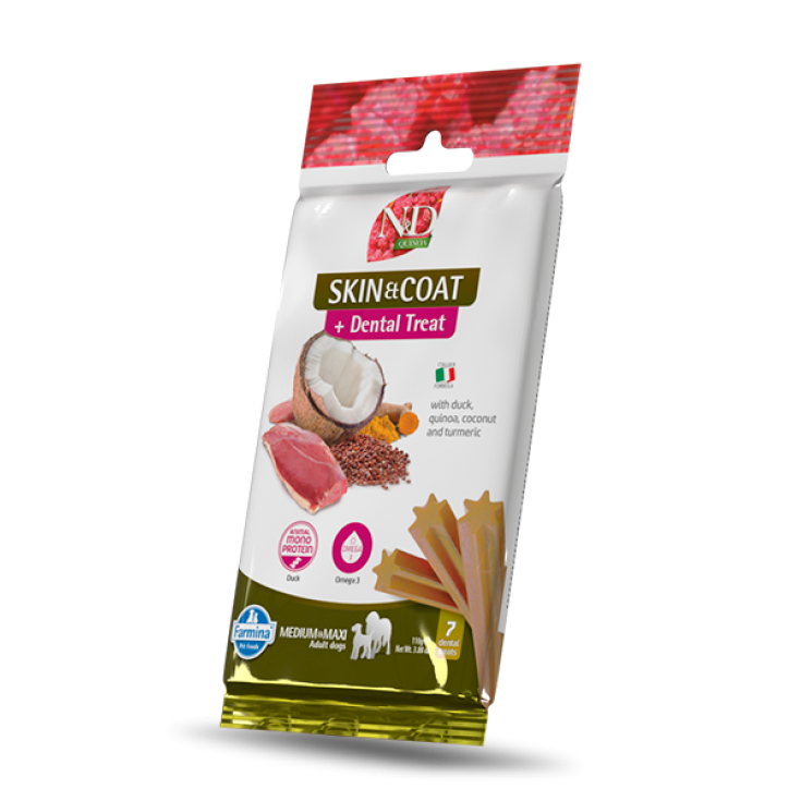 N&D Skin&Coat + Dental Treat Quinoa E Anatra M/M Farmina 110g