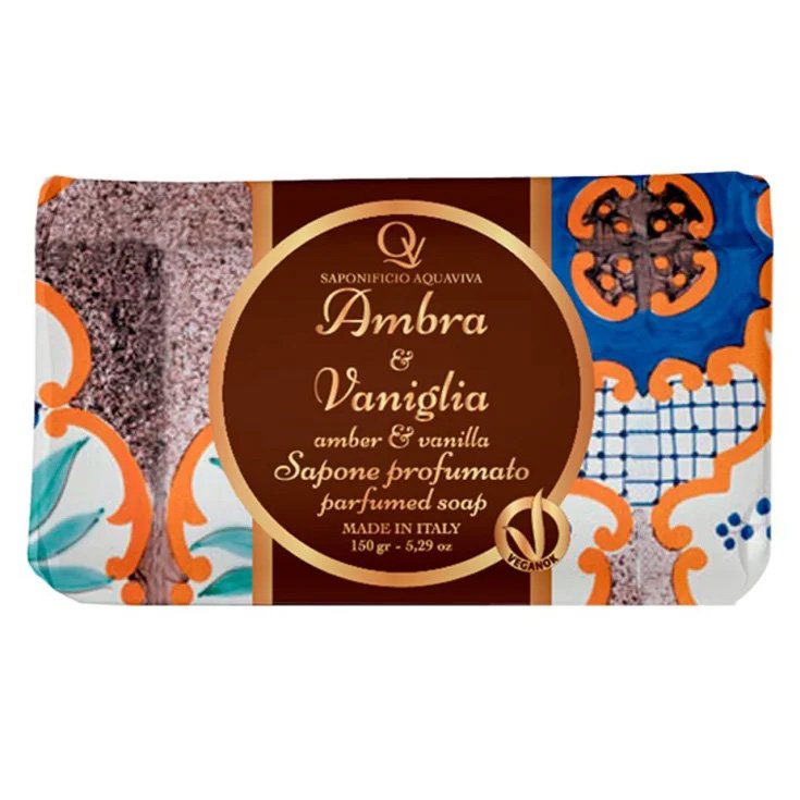Sapone Bagnodoccia Vegan Ambra e Vaniglia Saponificio Aquaviva 150g