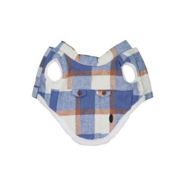 Cappottino Per Cani Scottish Blu Bianco Marrone 3XS 20cm Record 1 Pezzo