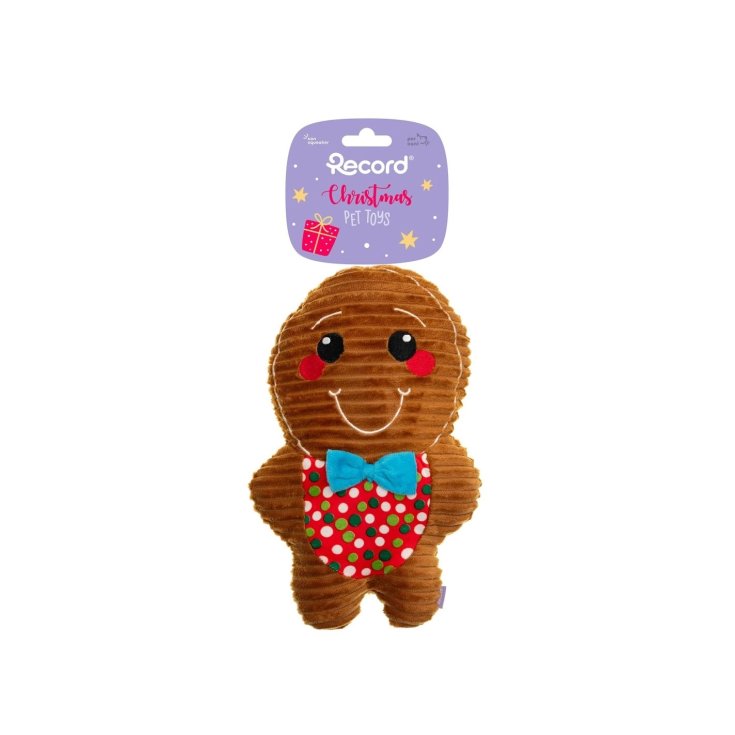 Gioco Natalizio per Cani Peluche Pan di Zenzero Record