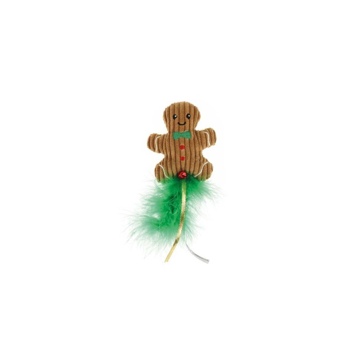 Gioco per Gatti con Peluches e Piuma Record Pan di zenzero 20cm