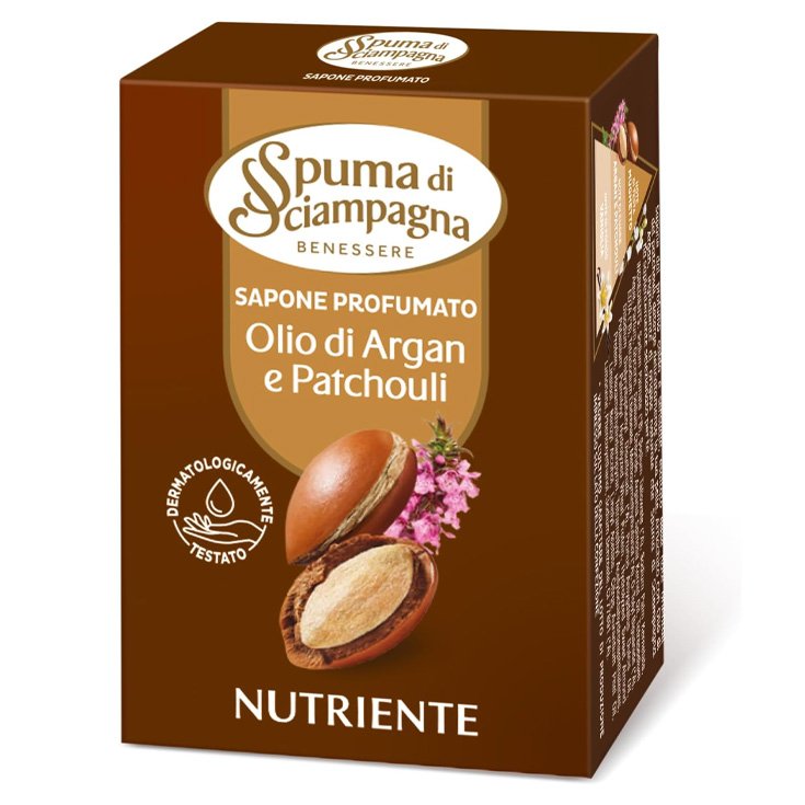 Saponetta Nutriente Olio di Argan e Patchouli Spuma Di Sciampagna 90g