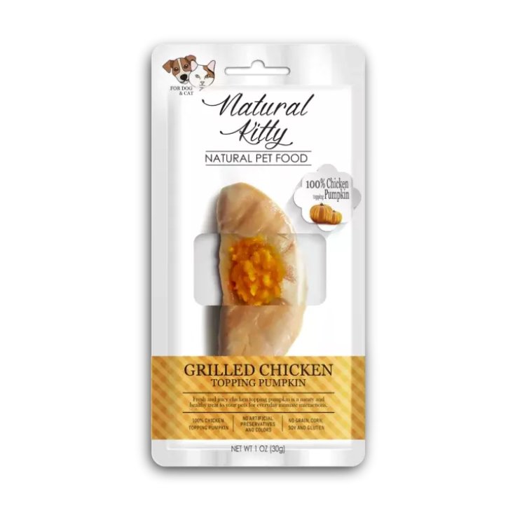 Filetti Naturali Di Zucca Con Pollo Alla Griglia Natural Kitty 30g