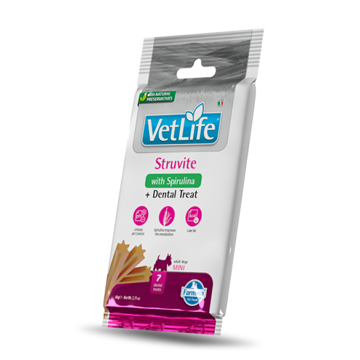 VetLife Struvite Con Spirulina + Dental Treat Farmina 7 Pezzi