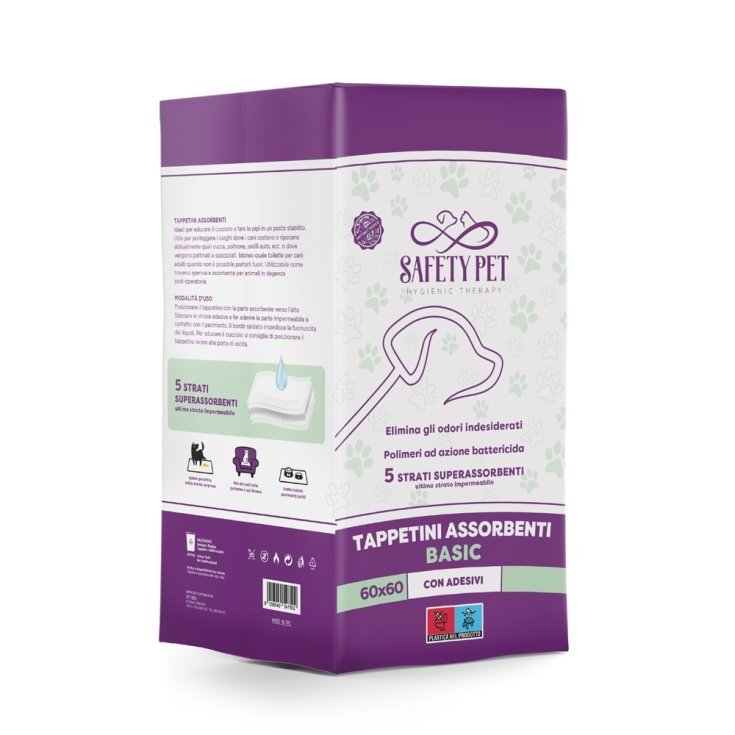 Tappetini Assorbenti Basic 60x60cm Safety Pet 10 Pezzi