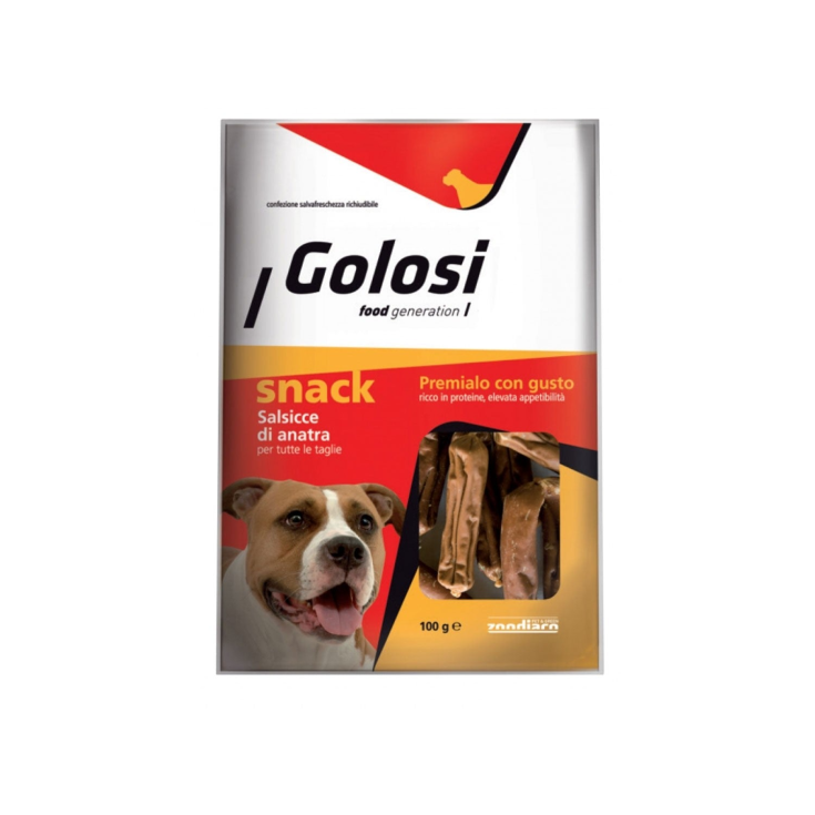 Snack Mini Salsicce di Anatra Golosi Dog 100g