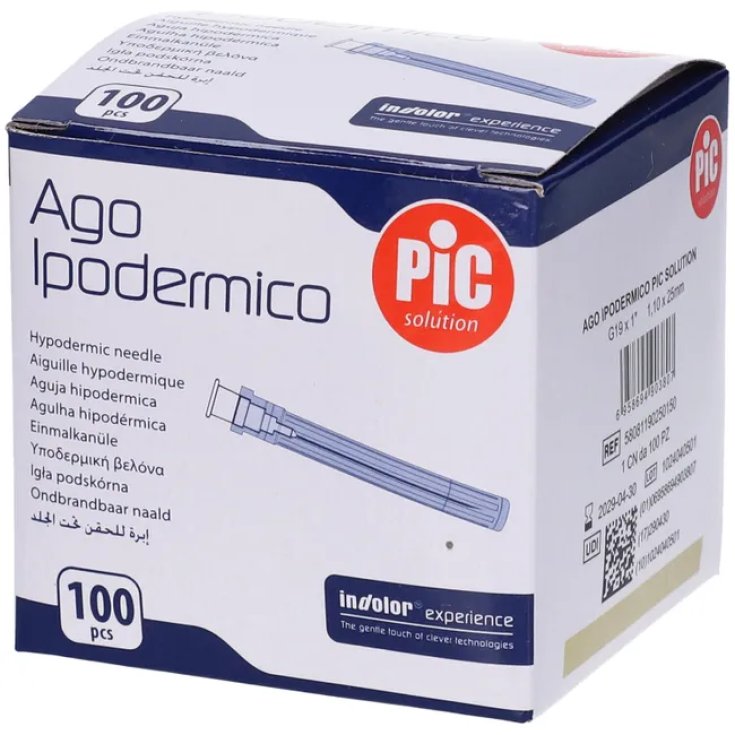 Ago Ipodermico G19 1,10x25mm PIC 100 Pezzi