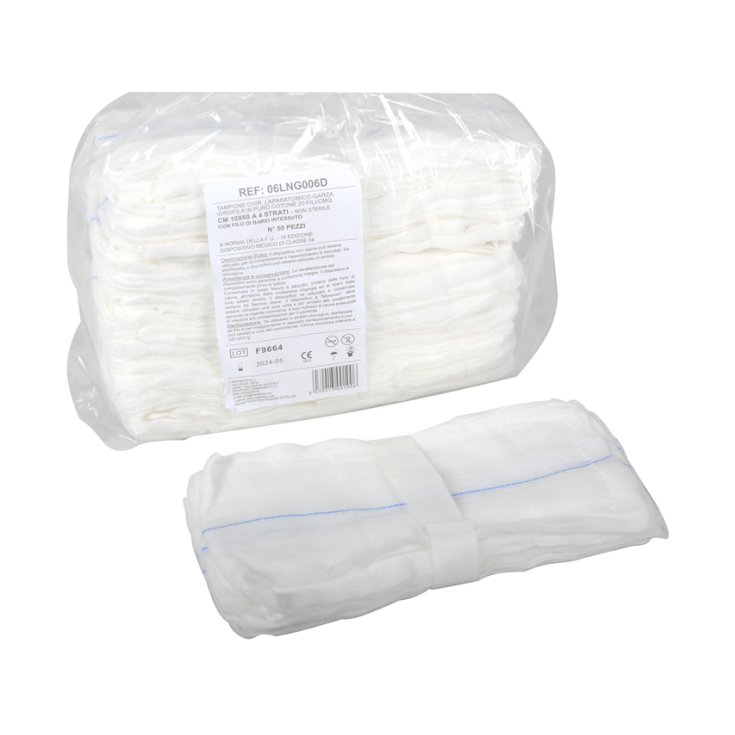 Garza Laparatomica 4strati 20fili 10x60cm GIMA 600 Pezzi